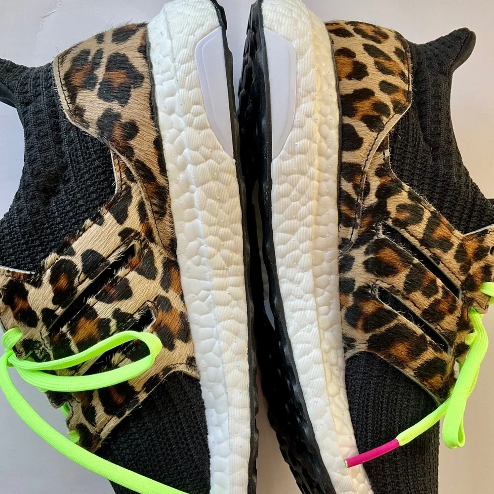 Adidas Ultraboost DNA Leopard Neon Pony Hair Shoes FZ2731 Men10.5 Women 11.5 NIB